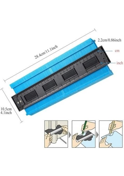 Buffer Kontur Ölçüm Cihazı Ahşap Fayans Şekillendirme Kalıbı 24 cm