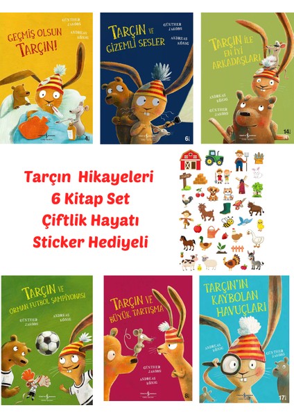 Tarçın Serisi 6 Kitap Set+ Sticker (Tarçın'ın Kaybolan Havuçları, Gizemli Sesler, Geçmiş Olsun, Büyük Tartışma, En Iyi Arkadaşları, Orman Futbol Şampiyonası))