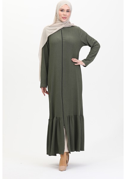 Eteği Fırfırlı Ferace 5109-03 Haki fiyatları