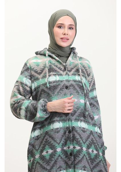 Kapüşonlu Oduncu Kışlık Kap 0543-05 Yeşil Gri modelleri