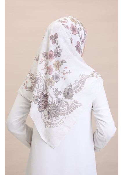 Desenli Eşarp Cvs-01 Krem Kahverengi modelleri