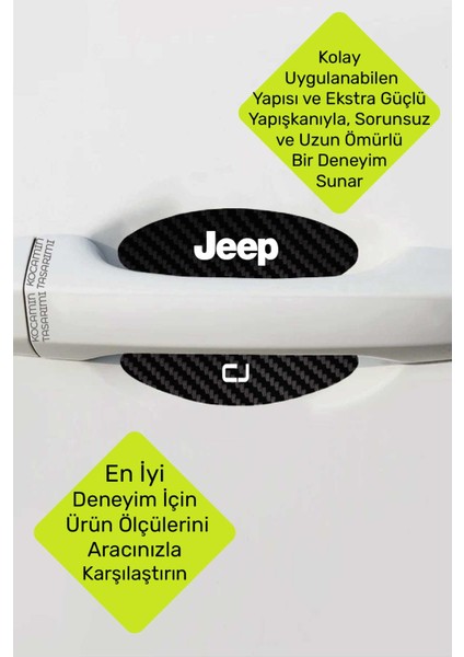 Karbon Desenli Jeep Cj Kapı Içi Çizik Önleyici ve Şık Tasarım Folyo Koruma Seti Cj Yazılı indirimleri