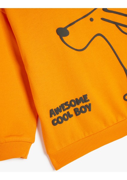 Baskılı Uzun Kollu Pamuklu Sweatshirt modelleri