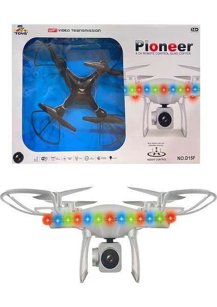 Pioneer Kameralı Drone D15F Wifi 2.4 Ghz 6 Ch R/c Işıklı 14+