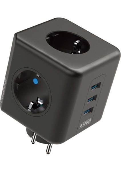 Akım Korumalı Isıya Dayanıklı 3 Lü Duvar Tipi Priz 3 Adet USB 3440