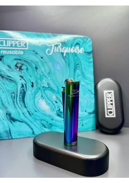 Orijinal Full Metal Taşlı ve Gazlı Özel Kutulu Clipper Çakmak
