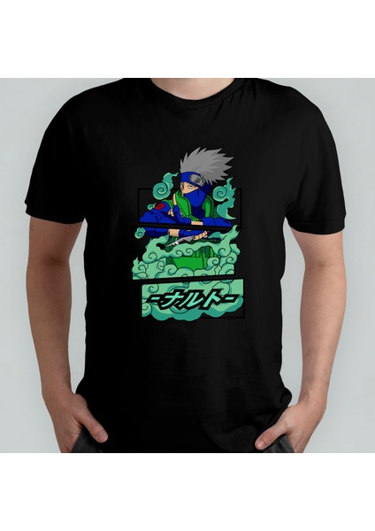 Naruto Kakashi Hatake %100 Pamuklu Bisiklet Yaka T-Shirt Model 10