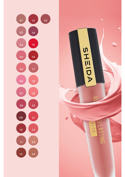 Long Lasting Uzun Süre Kalıcı Mat Likit Ruj - Yoğun Pigment & E Vitaminli Formül No:13
