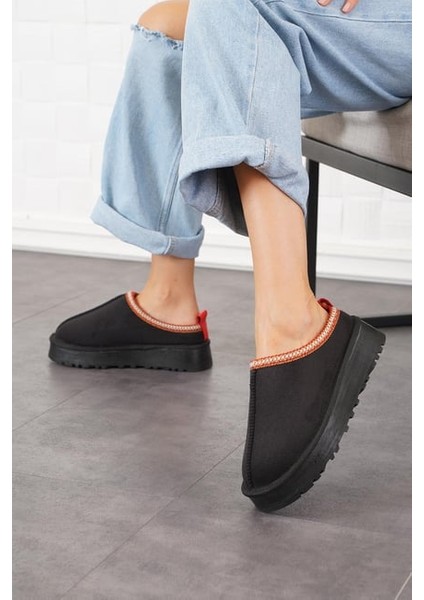 Milano Içi Tüylü Yüksek Tabanlı Ug Kadın Terlik Siyah fiyatları