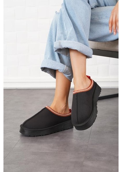 Milano Içi Tüylü Yüksek Tabanlı Ug Kadın Terlik Siyah modelleri