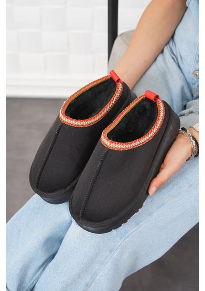 Milano Içi Tüylü Yüksek Tabanlı Ug Kadın Terlik Siyah indirimleri