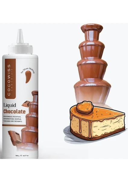 Cocowiss Chocolate Sıvı Çikolata - Fondü Şelale Çikolatası - 300gr