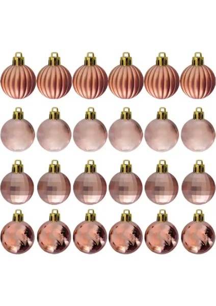 Bronz Renk Lüks Yilbaşi Ağaç Süsleme Toplari 24'lü Paket modelleri