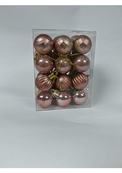 Bronz Renk Lüks Yilbaşi Ağaç Süsleme Toplari 24'lü Paket fırsatları