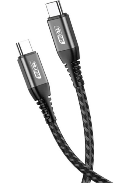 Te-Dos 60W Quick Fast Hızlı Pd Usb-C Type-C Apple iPhone Android Macbook Uyumlu Veri Data Aktarım Şarj Kab