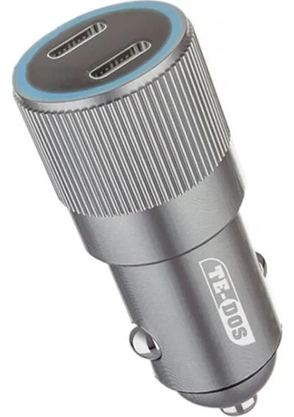 Te-Dos Type-C 2 N1 - 40W Araç Şarj Cihazı TD-CC4015