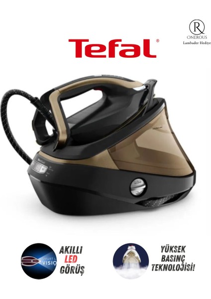 TEFAL 9 Bar Pro Express Vision Buhar Kazanlı Ütü, Akıllı Buhar, Yüksek Basınç Teknolojili, Güçlü Performans Lambader Hediye