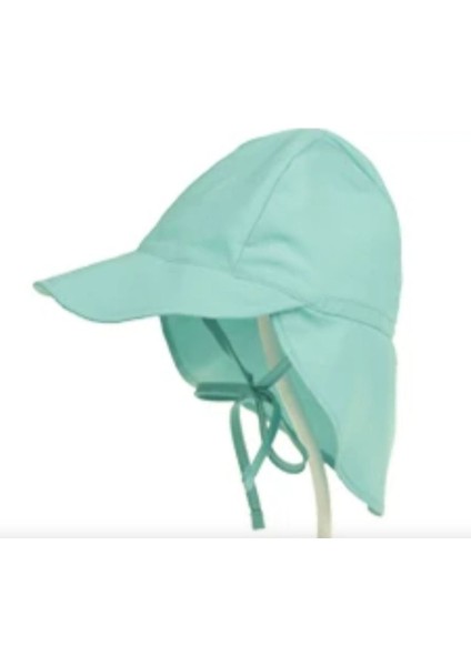 UPF50 + Uv Koruma Çabuk Kuruyan Ayarlanabilir Mint Ince Bebek Şapka 0-18 Ay Boyun Korumali