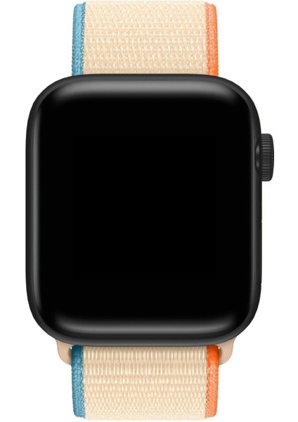 Apple Watch Seri 1/2/3/4/5/6/7/8/SE/Ultra 38mm 40mm 41mm 42mm 44mm 45mm 49mm Kordon Kayış Bileklik Naylon Örgü Hasır Cırt Cırtlı Kaliteli Silikon