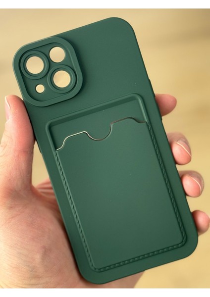 Apple iPhone 14 Kılıf Kamera Lens Korumalı Kartlıklı Cüzdanlı Yumuşak Silikon Kapak