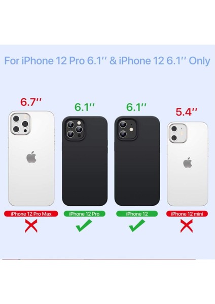 iPhone 12 - 12 Pro Kılıf İçi Kadife Lansman Renkli Yumuşak Silikon Kapak