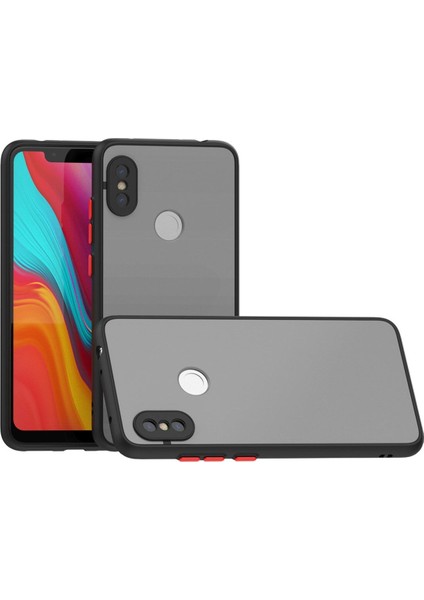 Xiaomi Redmi Note 6 Pro Kılıf Mat Parmak Izi Yapmaz Kamera Korumalı Renkli Tuşlu Sert Silikon Kapak