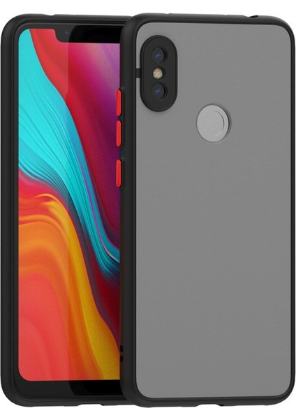 Xiaomi Redmi Note 6 Pro Kılıf Mat Parmak Izi Yapmaz Kamera Korumalı Renkli Tuşlu Sert Silikon Kapak