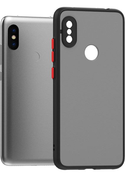 Xiaomi Redmi Note 6 Pro Kılıf Mat Parmak Izi Yapmaz Kamera Korumalı Renkli Tuşlu Sert Silikon Kapak