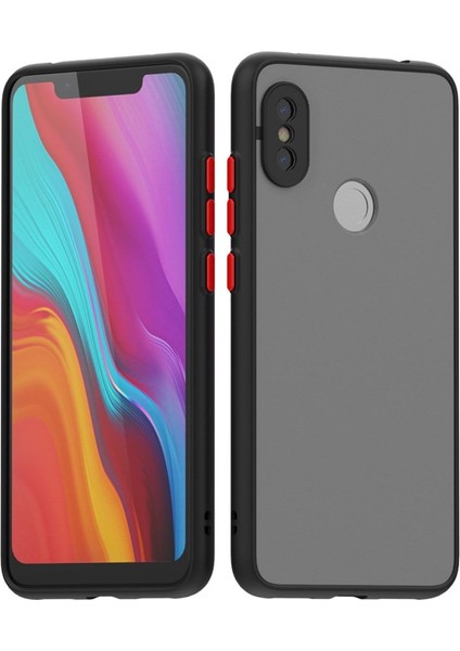 Xiaomi Redmi Note 6 Pro Kılıf Mat Parmak Izi Yapmaz Kamera Korumalı Renkli Tuşlu Sert Silikon Kapak