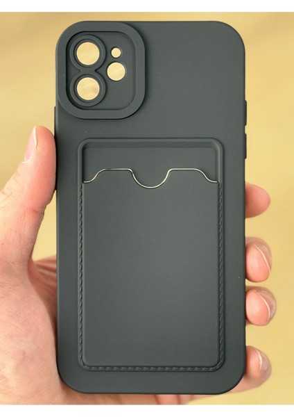 Apple iPhone 12 Kılıf Kamera Lens Korumalı Kartlıklı Cüzdanlı Yumuşak Silikon Kapak