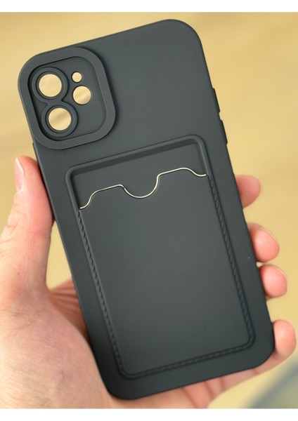Apple iPhone 12 Kılıf Kamera Lens Korumalı Kartlıklı Cüzdanlı Yumuşak Silikon Kapak