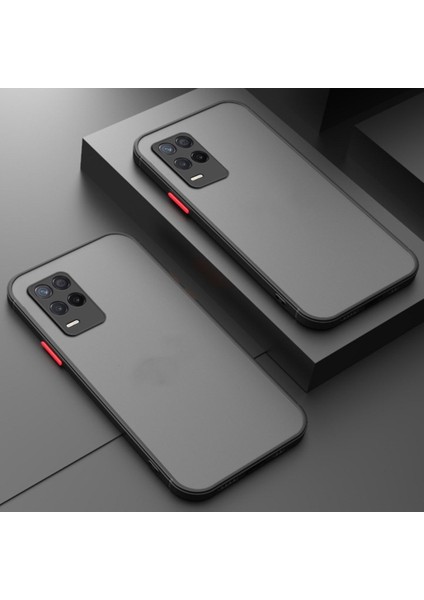 Realme 8 Kılıf Mat Parmak Izi Yapmaz Kamera Korumalı Renkli Tuşlu Sert Silikon