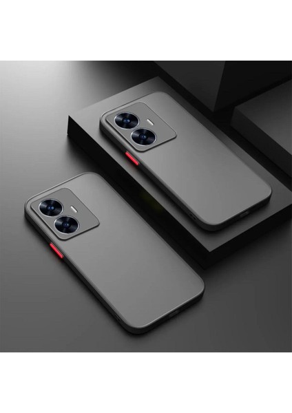 Realme C55 Kılıf Mat Parmak Izi Yapmaz Kamera Korumalı Renkli Tuşlu Sert Silikon
