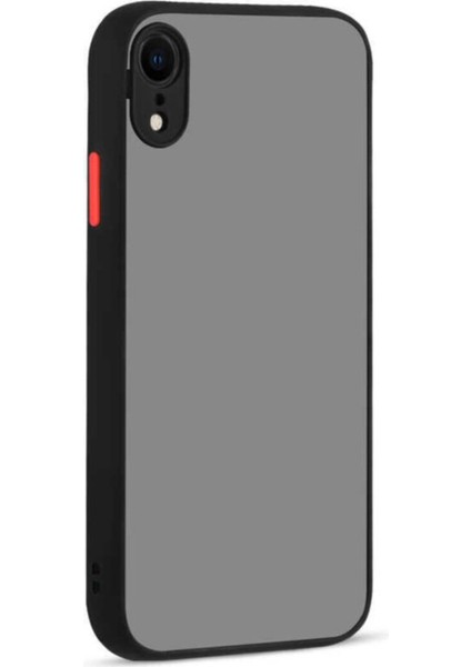 Apple iPhone XR Kılıf Kamera Korumalı Mat Renkli Buzlu Hux Silikon Siyah