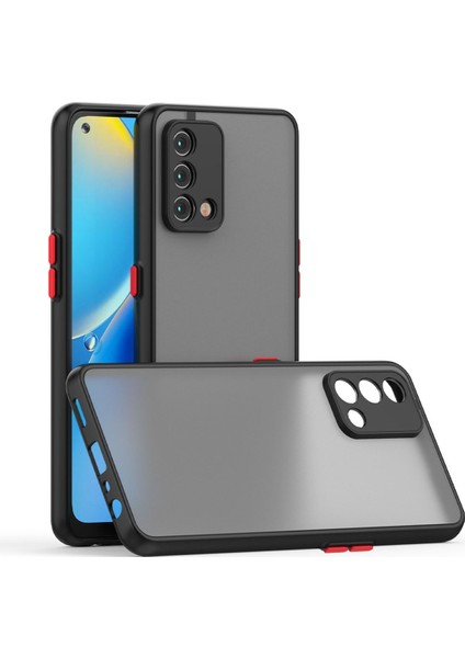 Oppo A74 Kılıf Mat Parmak Izi Yapmaz Kamera Korumalı Renkli Tuşlu Sert Silikon Kapak