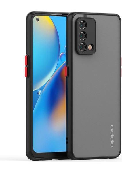 Oppo A74 Kılıf Mat Parmak Izi Yapmaz Kamera Korumalı Renkli Tuşlu Sert Silikon Kapak