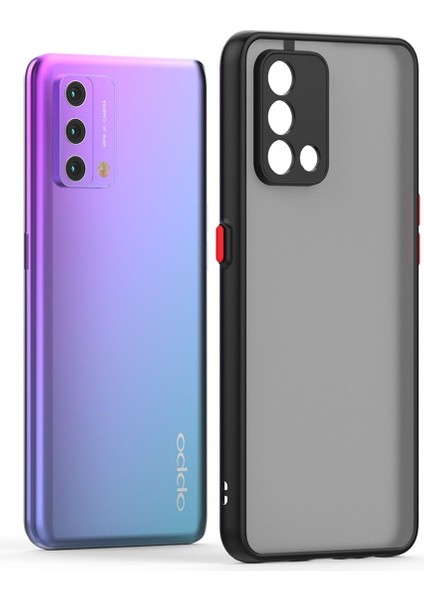 Oppo A74 Kılıf Mat Parmak Izi Yapmaz Kamera Korumalı Renkli Tuşlu Sert Silikon Kapak
