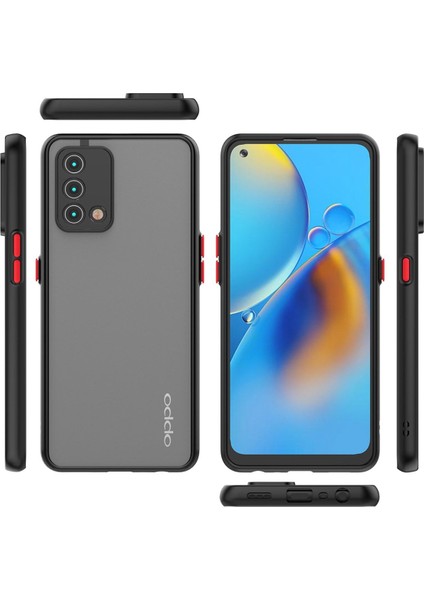 Oppo A74 Kılıf Mat Parmak Izi Yapmaz Kamera Korumalı Renkli Tuşlu Sert Silikon Kapak
