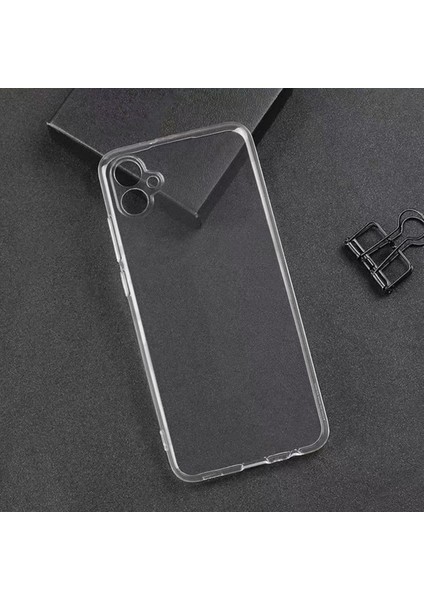 Samsung Galaxy A04E Kılıf Kamera Korumalı Renksiz Şeffaf Esnek Silikon Kapak