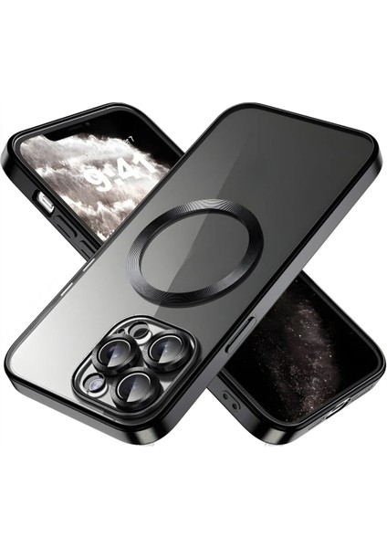 Apple iPhone 15 Pro Max Uyumlu Kılıf Şeffaf Parlak Kenarlı Omega