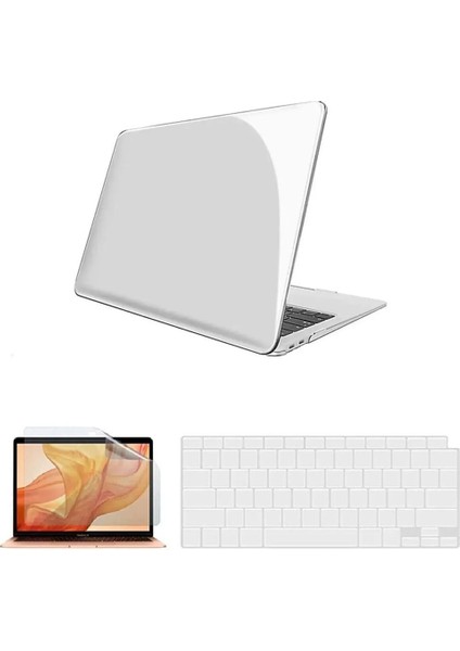 Apple Macbook Air 13 Air M1 M2 2020 Kılıf A1932 - A2174 - A2337 Uyumlu Kristal Şeffaf Transparan Koruyucu Kapak