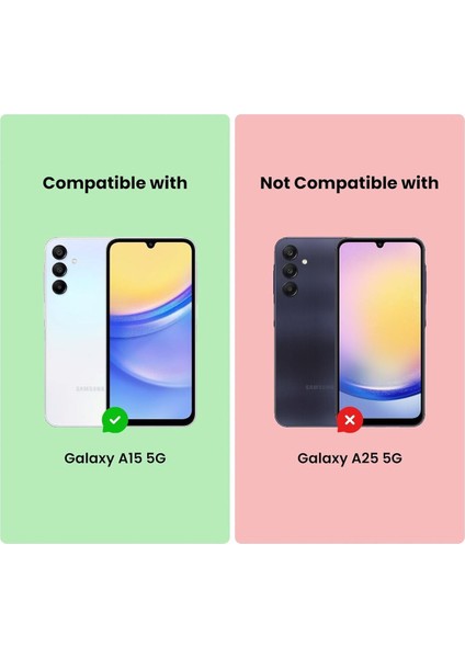Samsung Galaxy A15 Kılıf Kamera Çıkıntılı Deri Görünümlü Dikiş Desenli Koruyucu Kapak Kilif