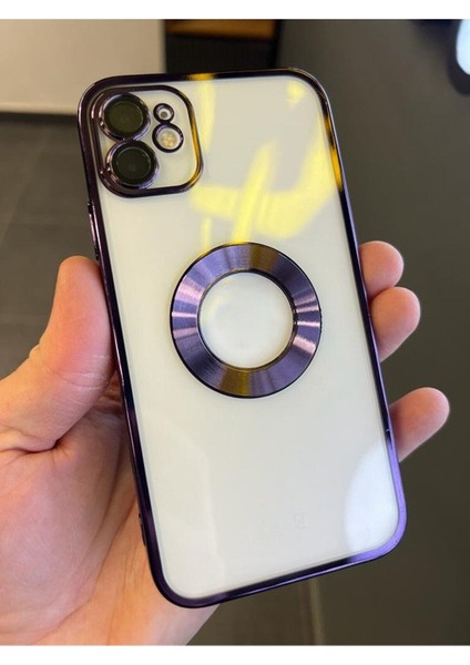 Apple iPhone Xr Kılıf Kamera Lens Korumalı Şeffaf Renkli Logo Gösteren Parlak Kapak