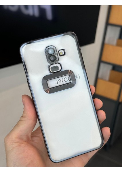 Samsung Galaxy J8 Kılıf Şeffaf Parlak Kenarlı