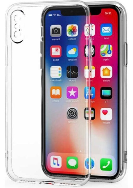 Apple iPhone X/xs Kılıf Kamera Korumalı Şeffaf Ultra İnce Esnek Renksiz Silikon Kapak