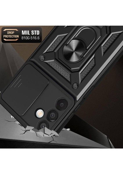 Samsung Galaxy M15 Kılıf Kamera Korumalı Sürgülü Yüzüklü Armor Military Tank Koruyucu Kapak