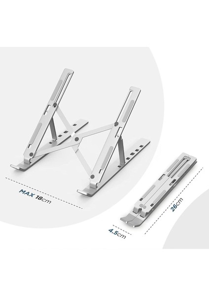 Alüminyum Ayarlı Laptop Macbook Notebook Yükseltici Tutucu Standı