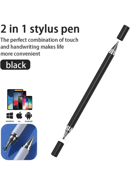 2in1 Dokunmatik Stylus Disk Pen ve Tükenmez Tablet Kalemi Telefon Tüm Dokunmatik Ekranlara Uyumlu