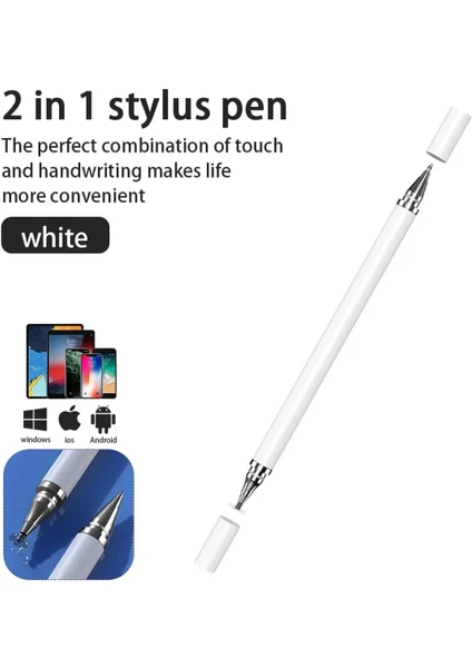 2in1 Dokunmatik Stylus Disk Pen ve Tükenmez Tablet Kalemi Telefon Tüm Dokunmatik Ekranlara Uyumlu