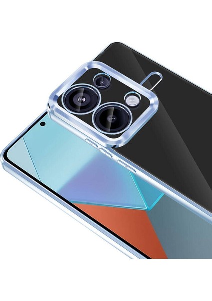 Xiaomi Redmi Note 13 Pro 4g Kılıf Kamera Lens Korumalı Şeffaf Renkli Logo Gösteren Parlak Kapak